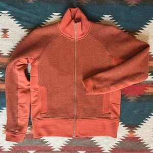 🍊 Vintage MEC (co-op) Women's Heather Orange Zip-Up Sweater. Made in Canada
